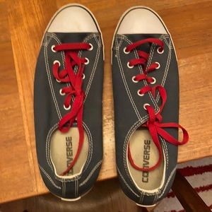 Low profile blue converse all stars size 10